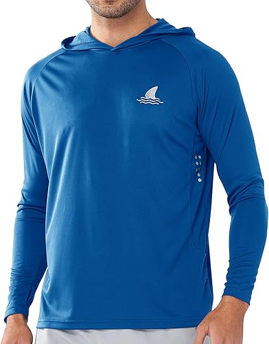 NORTHYARD Camiseta con capucha UPF 50+ para hombre, manga larga, protección solar, protección solar SPF para natación, protección UV, para correr,