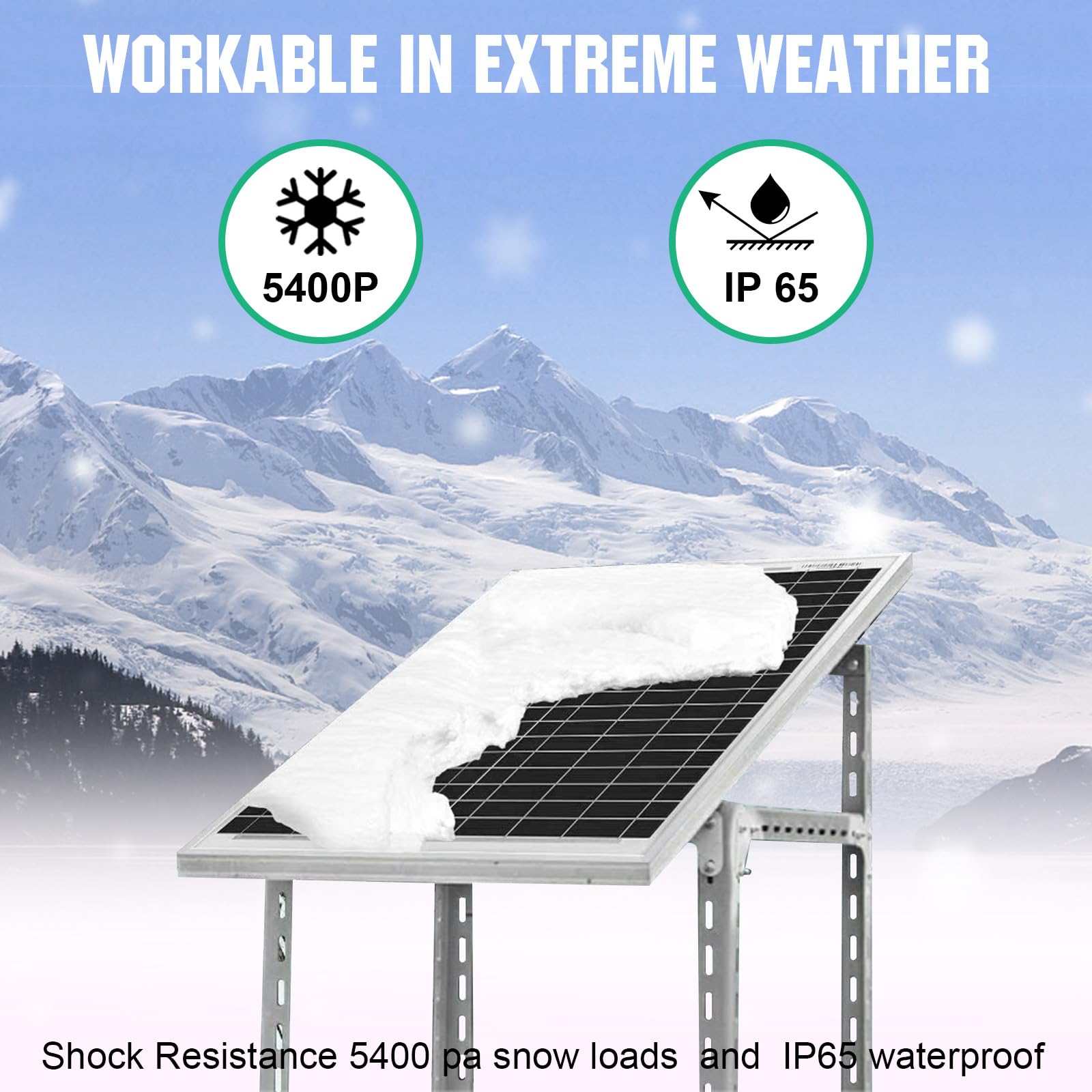 ECO-WORTHY Panneau Solaire 25W 12V étanche IP65 pour voiture, camionnette, bateau, camping, voyage