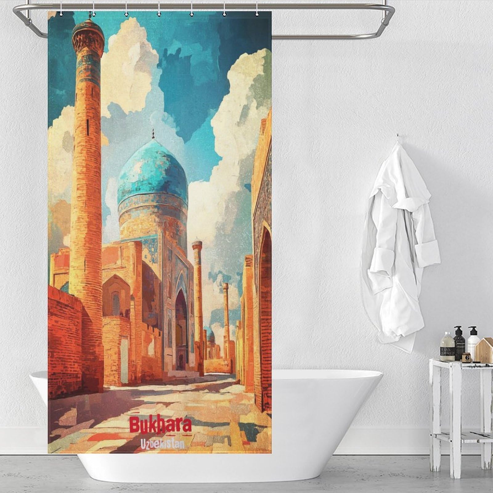 Rideaux de salle de bain anti-éclaboussures lavables 90x180cm