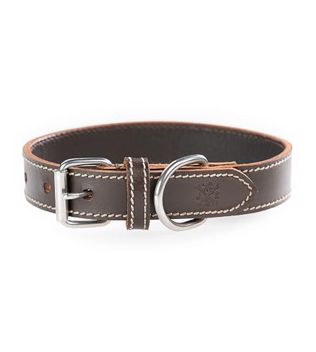 Collar para perros de piel de búfalo - Collar de cuero resistente y elegante de piel engrasada