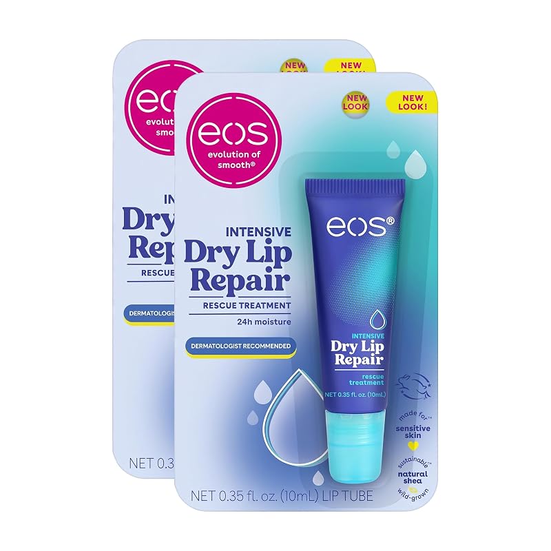 Bálsamo labial eos The Hero com extrato natural de morango, 10 mL, pacote com 2