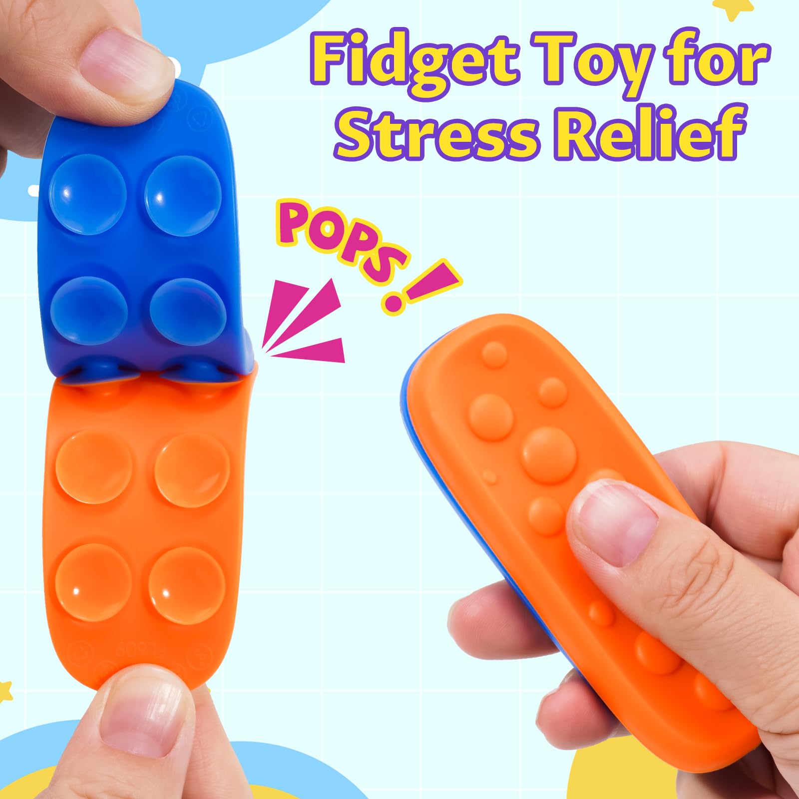 NiToy 8-Pack Silicone Fidget Toys for Kids & Adults, Textured Sensory Toys with Suction Cups for Stress Relief Focus, Anxiety - Image 2