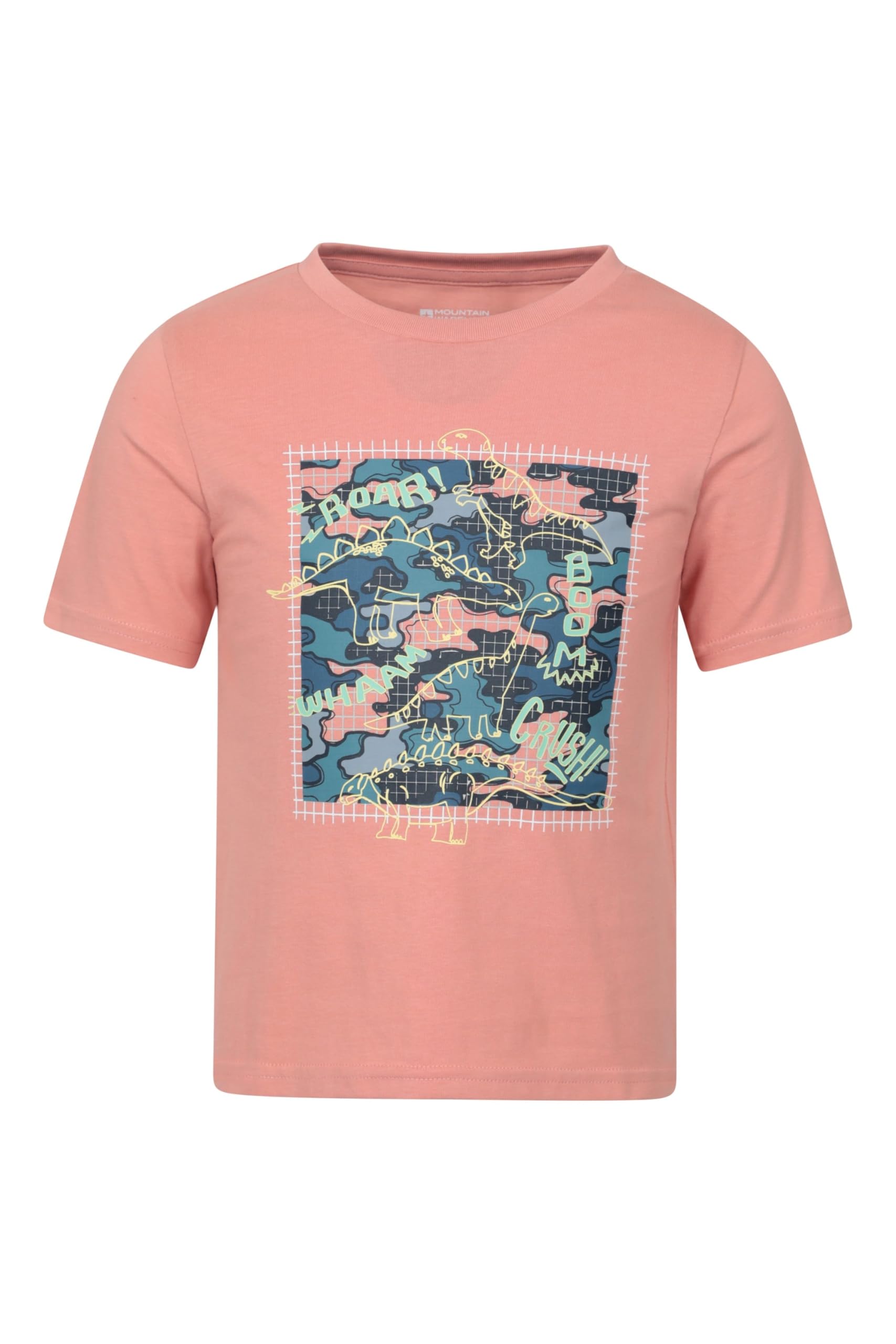 Dino Grid Kids Short Sleeve T-Shirt - Orange