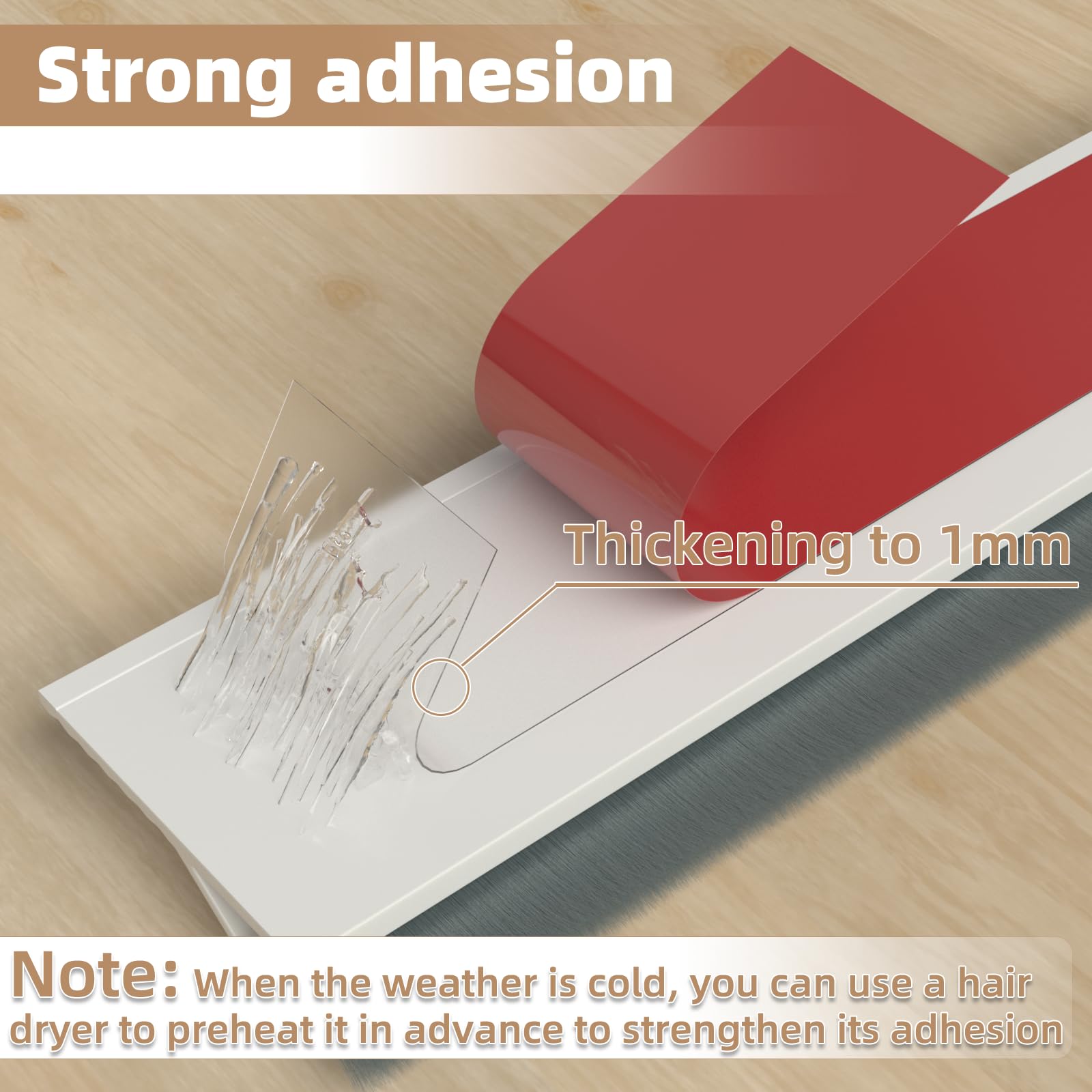 KNEELISA Door Sweep - Noise Blocking & Drafts -3