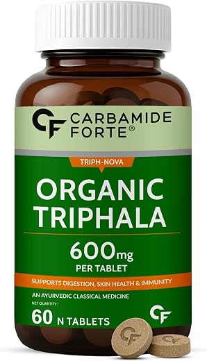 Carbamide Forte Triphala Tablets 100% Organic | Triphala Churna Tablets With Swarna Amalaki, Haritaki, and Bibhitaki | Tri...