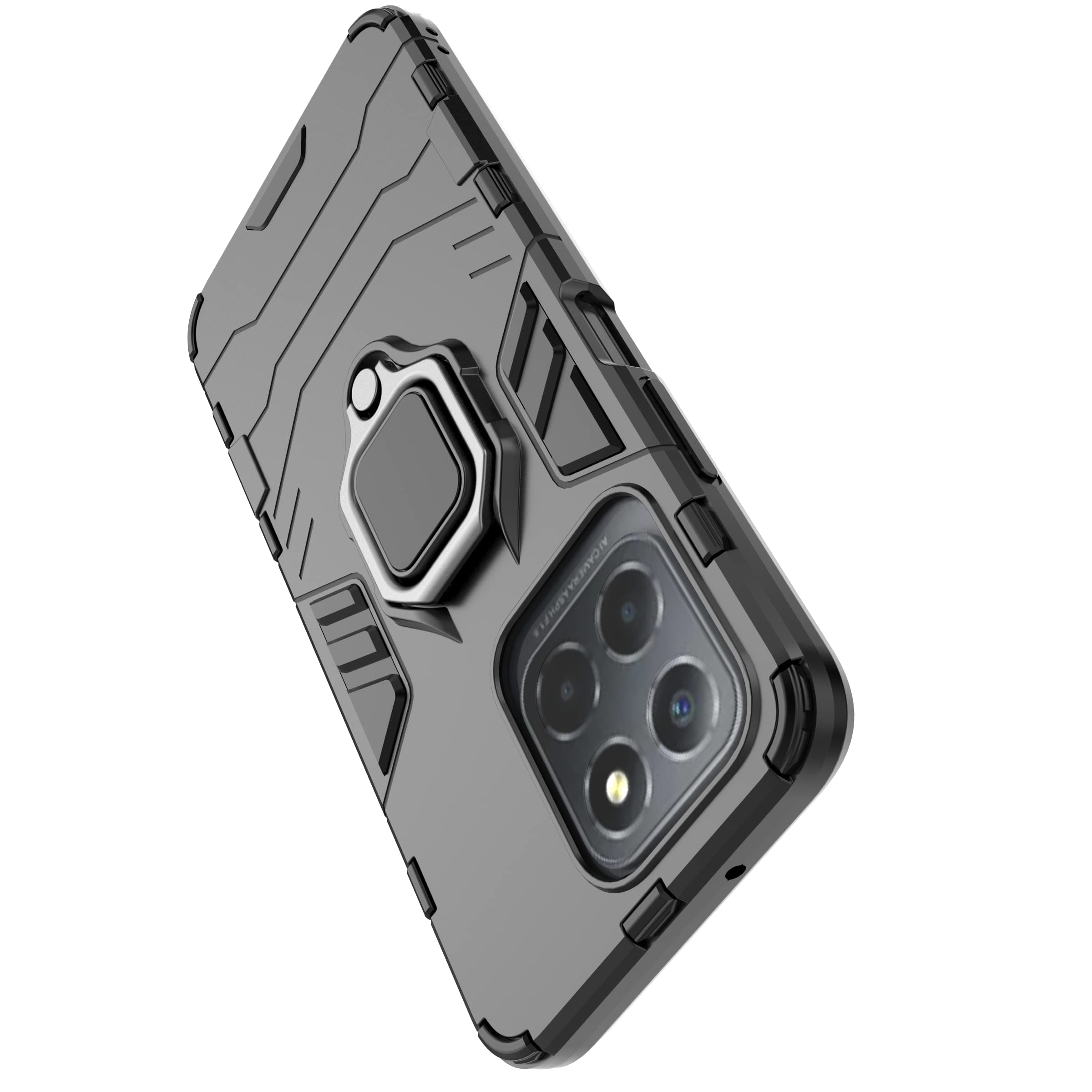FTRONGRT Cover Ibrida Per Honor X8 - Doppio Strato TPU+PC Antiurto Rossa Con Supporto - 3
