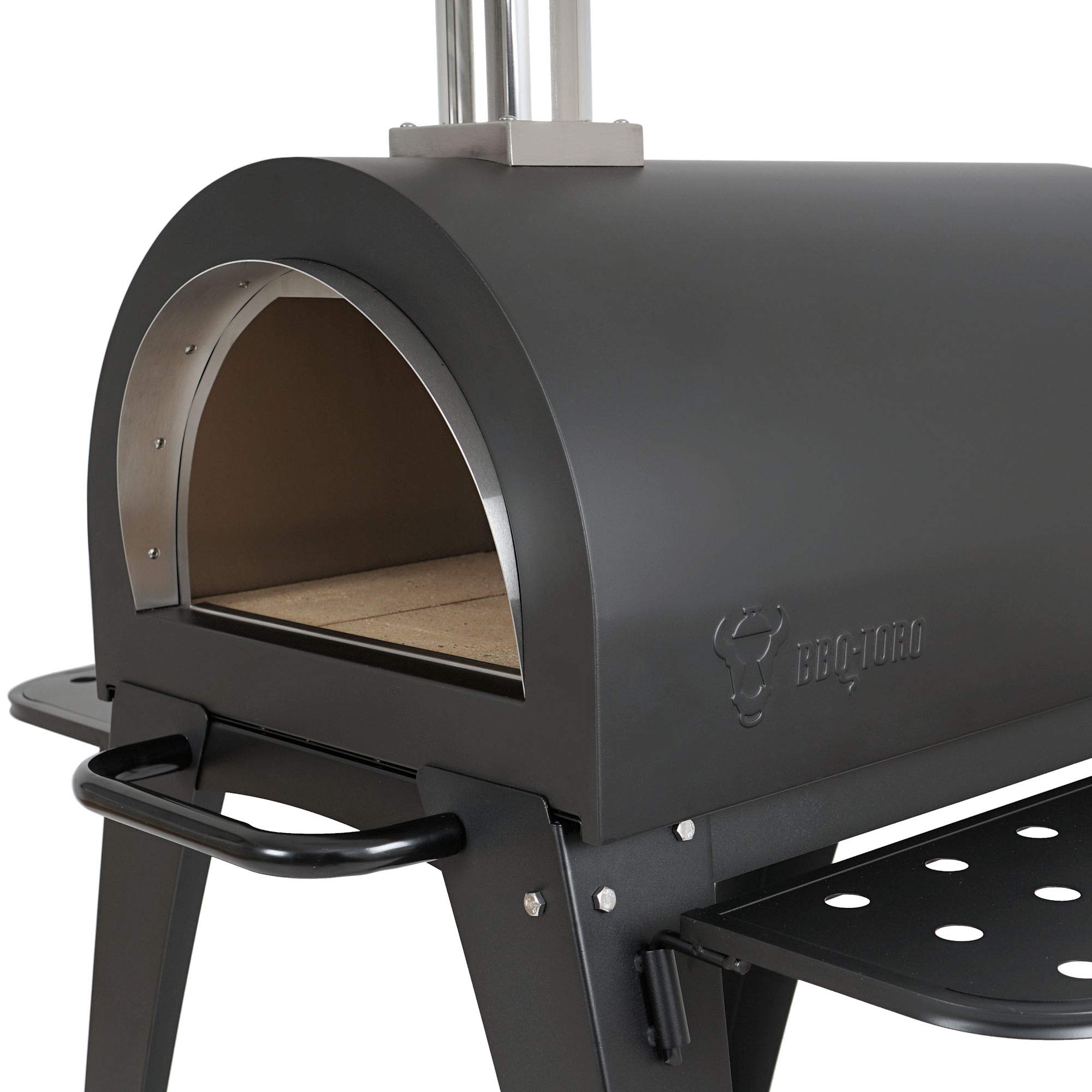 BBQ-Toro Pizzaofen Havai mit Schamottesteinen, 2 Seitenablagen, 2 Rädern | Outdoor Pizza Steinbackofen für Garten