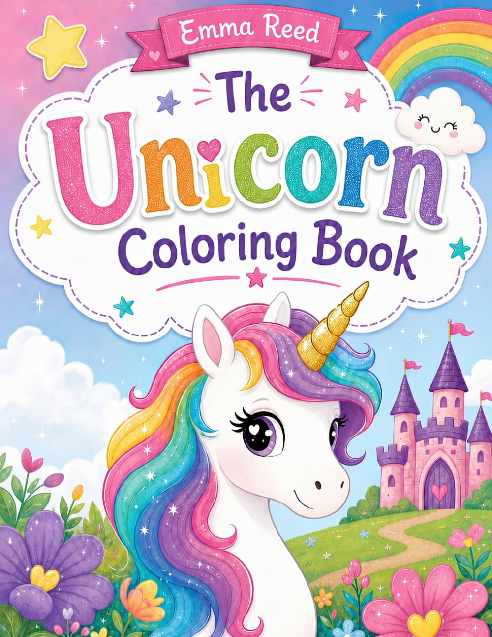 The Unicorn Coloring Book: 50 Beautiful Drawing Pages for Kids, Teenagers and Adults | Cute and Relaxing Stress Relief Coloring Book