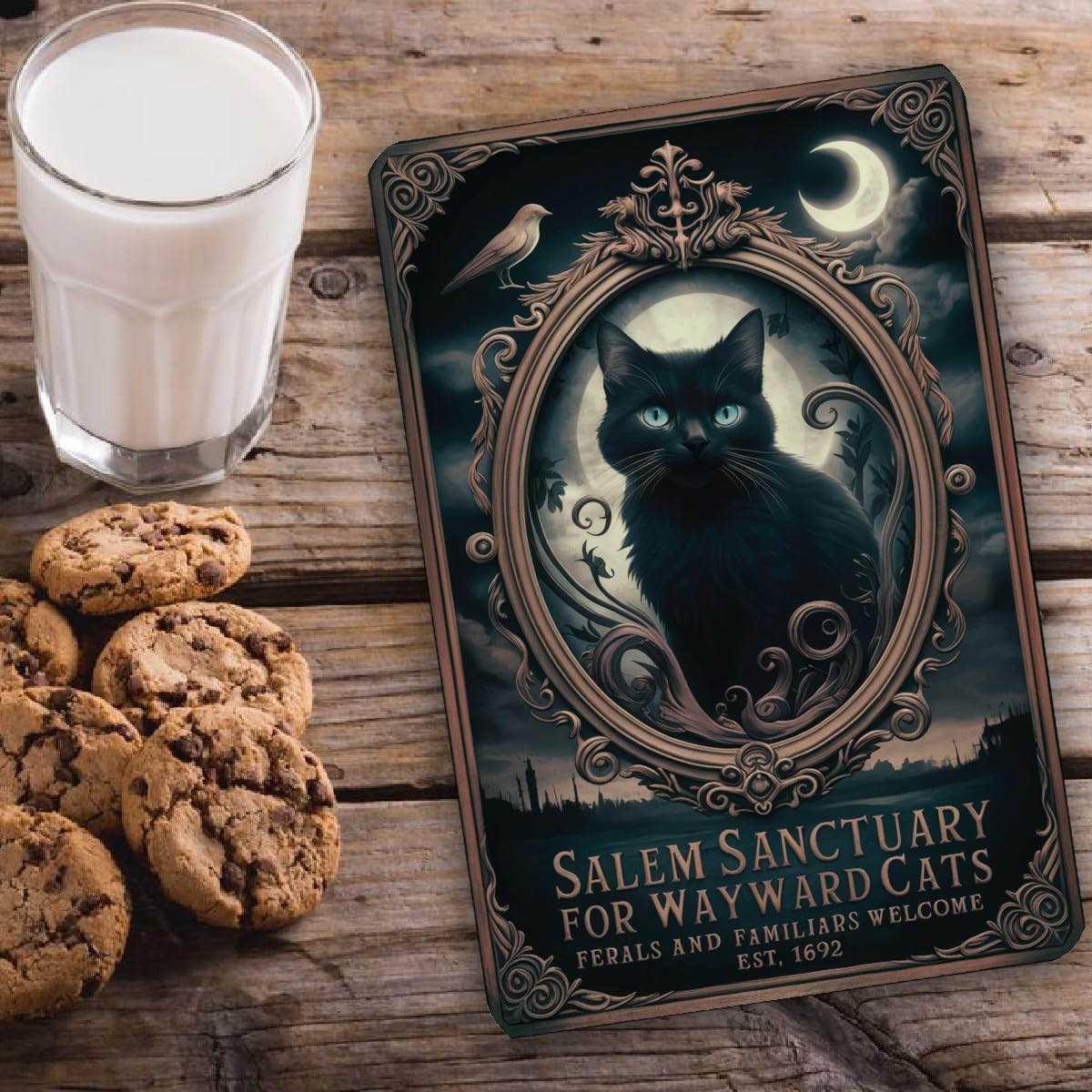 Retro Tin Sign – Salem Sanctuary For Cats – Metal Wall Decor For Halloween Or Year-Round 4 thumbnail image