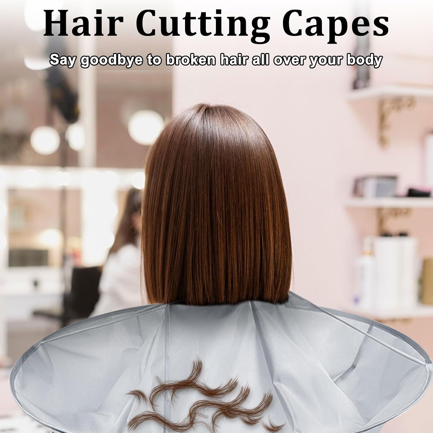 Hair Cutting Capes for Adults, Professional Salon Barber Cape Set, Foldable Waterproof Self Haircut Kit for Men Women, Haircut Cape Apron Accessories, Red