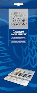 Winsor & Newton Cotman Watercolor Paint Set, Studio Set, 45 Half Pan with Brush