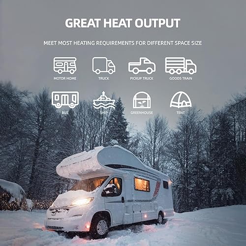 Miniatura 5 de JUNYIZE Calentador diésel de 12 V, 24 V y 8 KW, calentador de aire diésel todo en uno, calentador de estacionamiento portátil con monitor LCD y