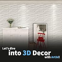 Vista 7 de Art3d - Panel de pared decorativo 3D, 32 pies cuadrados de PVC para decoración de paredes interiores en sala de estar, dormitorio, vestíbulo, Blanco