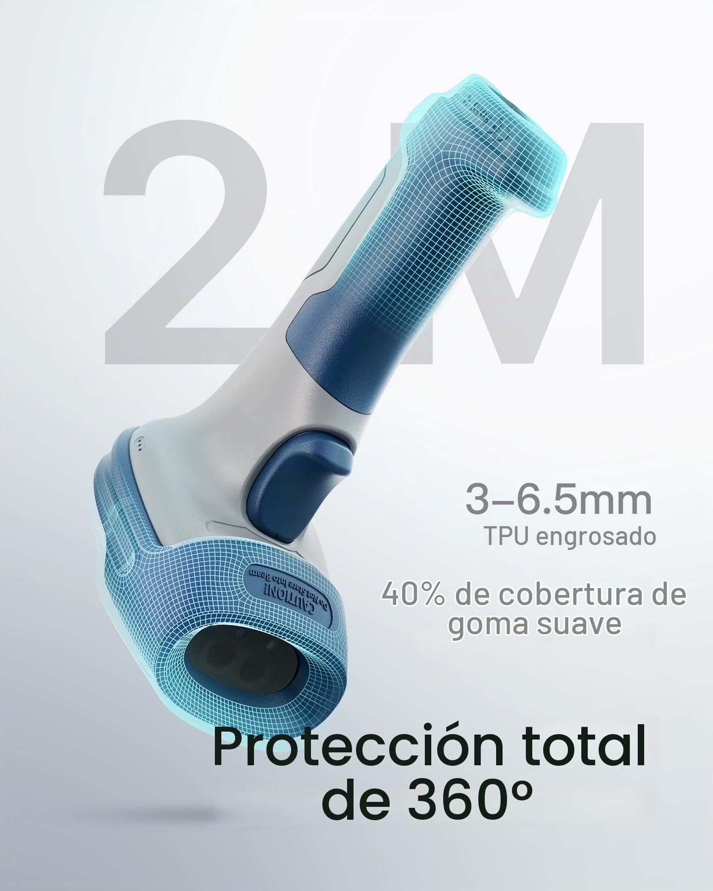 Inateck Escáner de código de Barras inalámbrico 1D 2D, conexión Bluetooth 5.0 y 2.4Ghz, USB 3 en 1, Soporte de Lectura de códigos de Barras en Pantalla, BCST-73