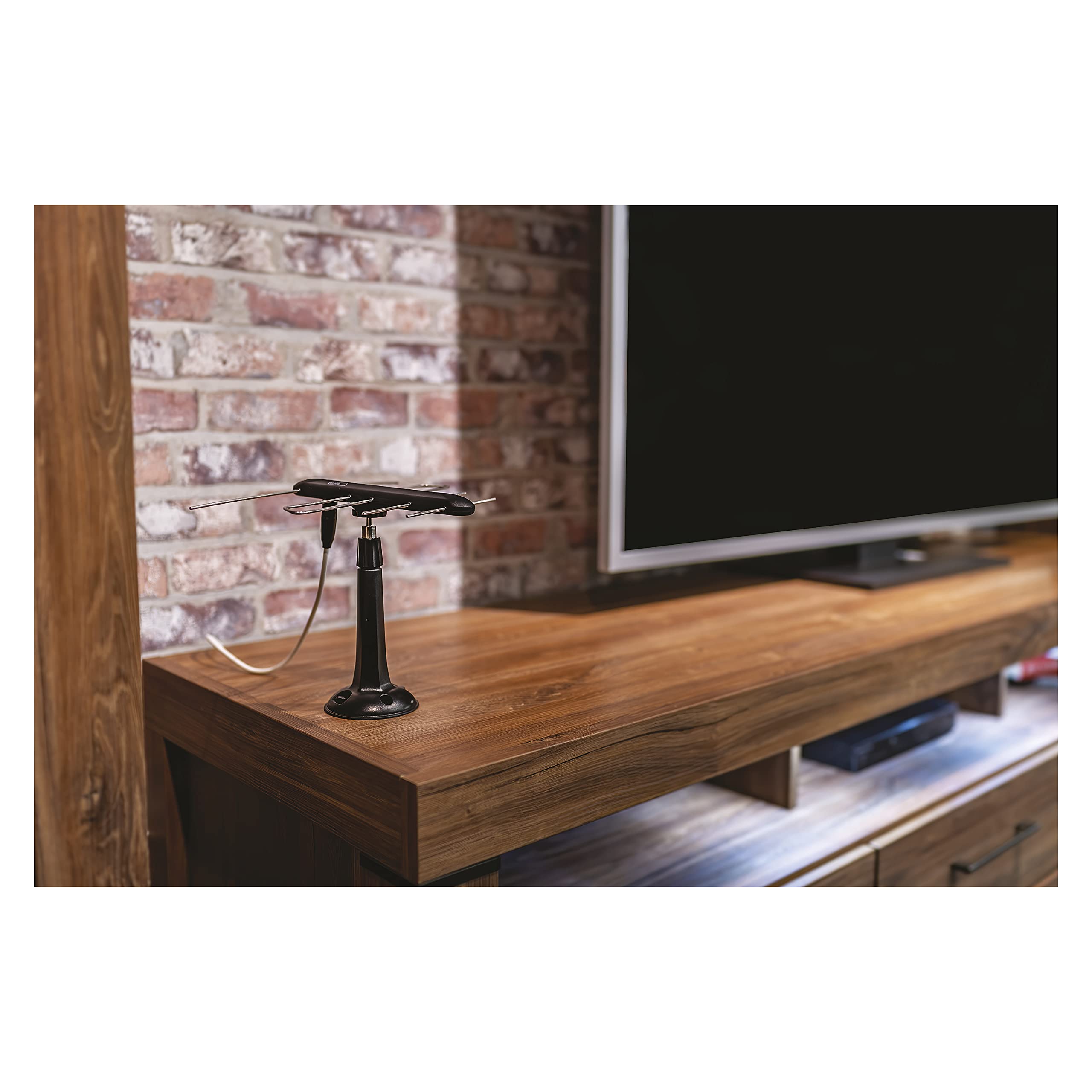 EMOS DVB-T2 J0685 Antenna TV digitale universale per interni ed esterni con filtro 5G e amplificatore per HDTV/ricevitore con qualità del segnale Full HD, 0-80 km di trasmettitore