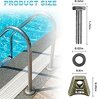 Vista 5 de Anclajes de escalera de piscina, PW Perma-Socket Wedge Assy para anclajes estilo Hanover - Bronce con perno, piezas de escalera de piscina se adapta