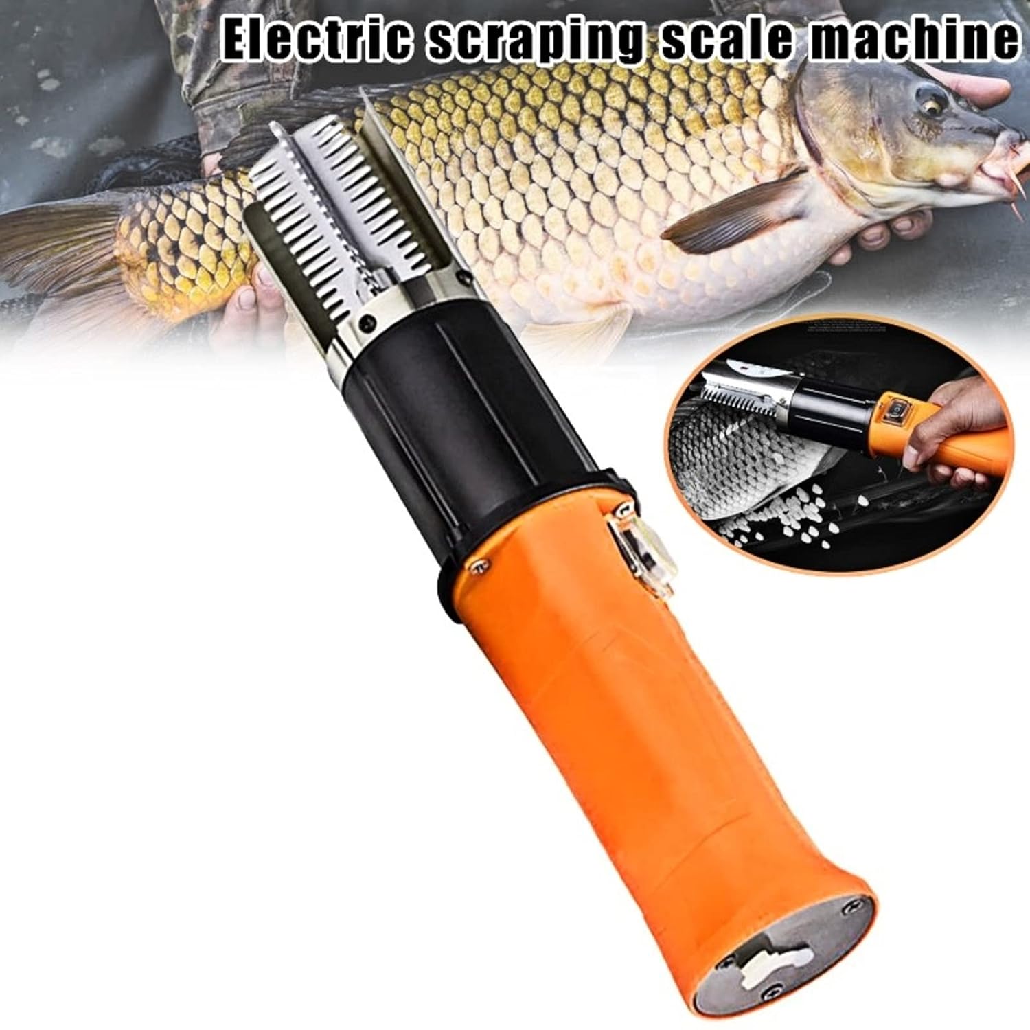 Electric Fish Scaler, HSLCY Powerful Cordless Fish Scale Scraper with Extra Stainless Steel Roller Blade for Scraping Fish Scale Remover Cleaner Skinner Kit Designed with 12V Rechargeable Battery