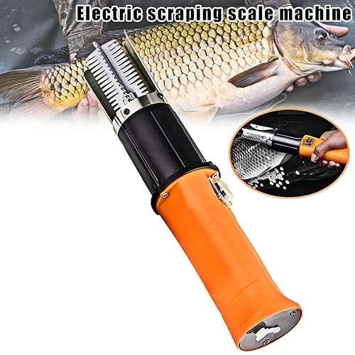 Miniatura 2 de Escalador eléctrico de pescado, potente raspador inalámbrico para escamas de peces con hoja de rodillo de acero inoxidable adicional para raspar