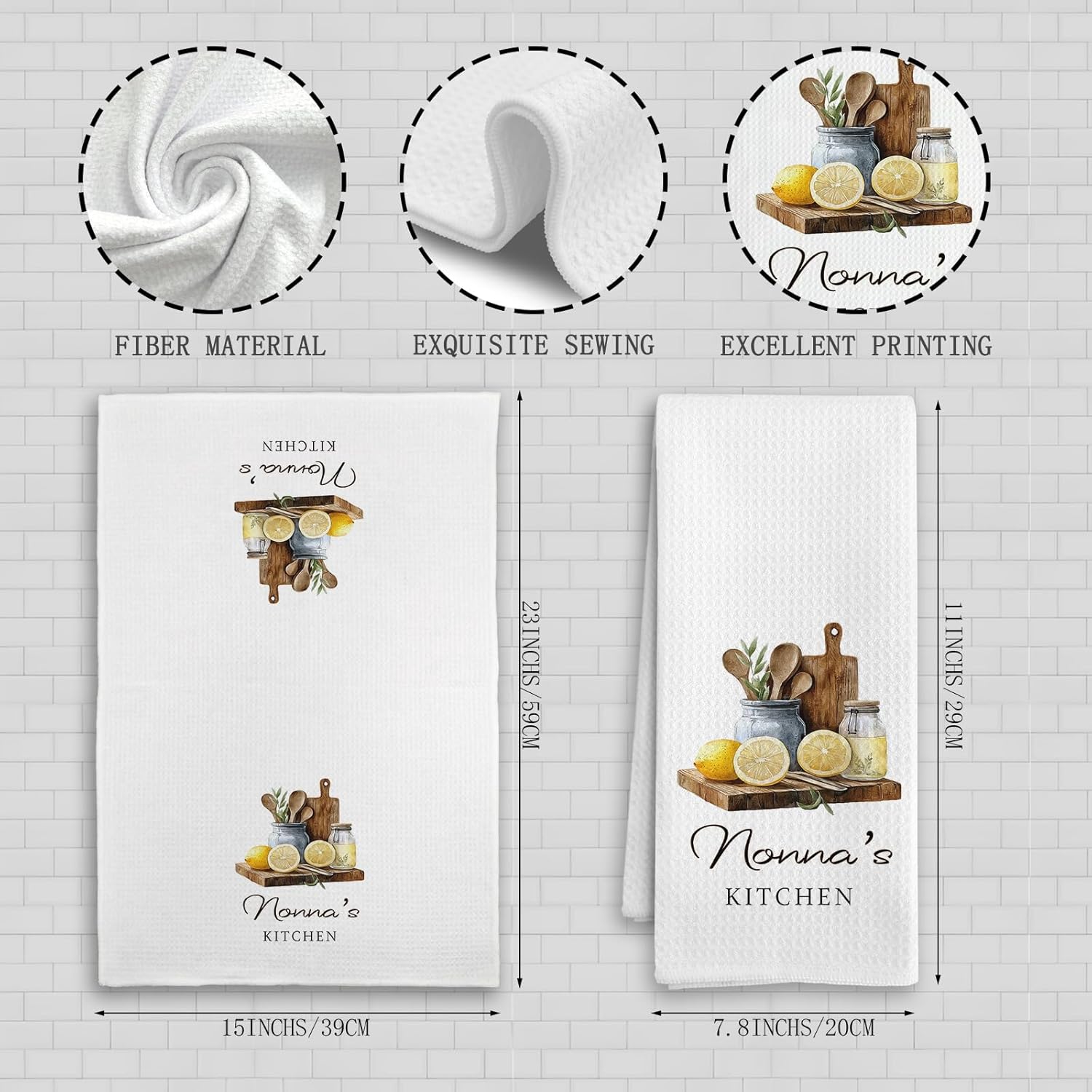 Nonna Gifts Kitchen Towels, Nonna's Kitchen Decorative Towel, Best Grandma Mother's Day Birthday Gifts from Grandson Granddaughter Grandkids Hand Dish Tea Towels, 16X24In - Image 7