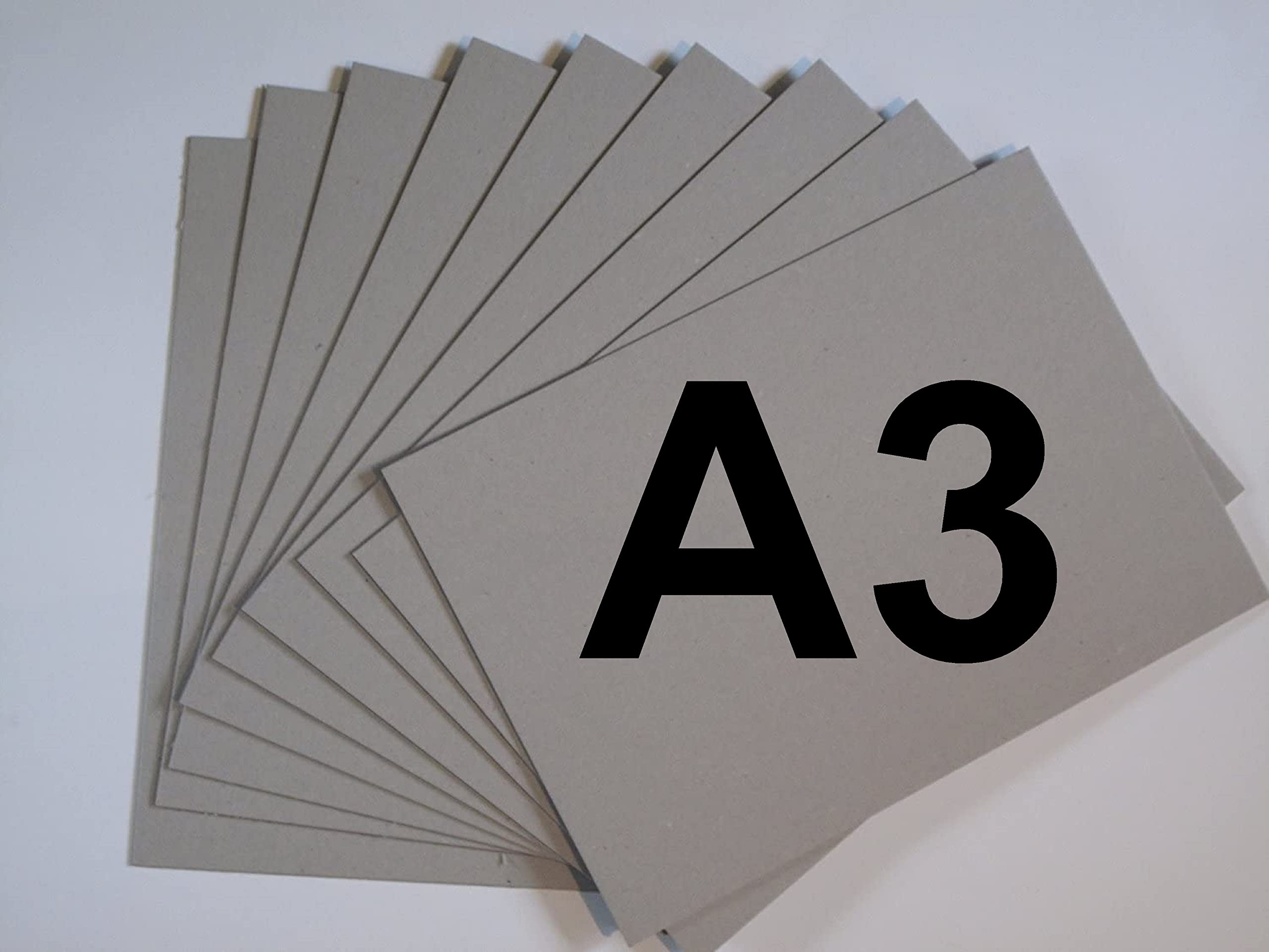 PROTECTAFILE 10 Pack A3 Grey Board 2000mic 2mm - Sturdy Cardboard Sheets for Crafts and DIY Projects - Designer Kraft Heavy Duty Chipboard Sheets - Bookbinding Supplies Cover