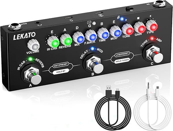 LEKATO Cube Baby Multi Effects Guitar Pedal with IR Loading