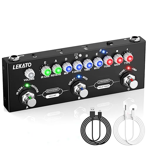 LEKATO Multi Effects Guitar Pedal, with IR Loading 9 AMP