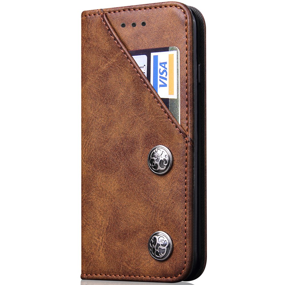 iPhone 7 Plus Leather Folio Flip Wallet With Card Holders Magnetic Women / Men Case