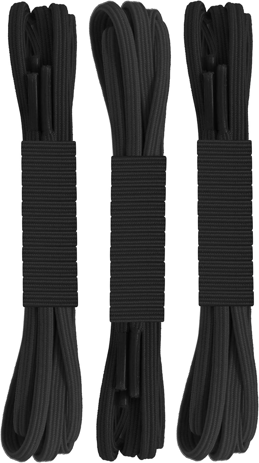 FOOTMATTERS No Tie Flat Stretch Shoe Laces - 3 Pairs