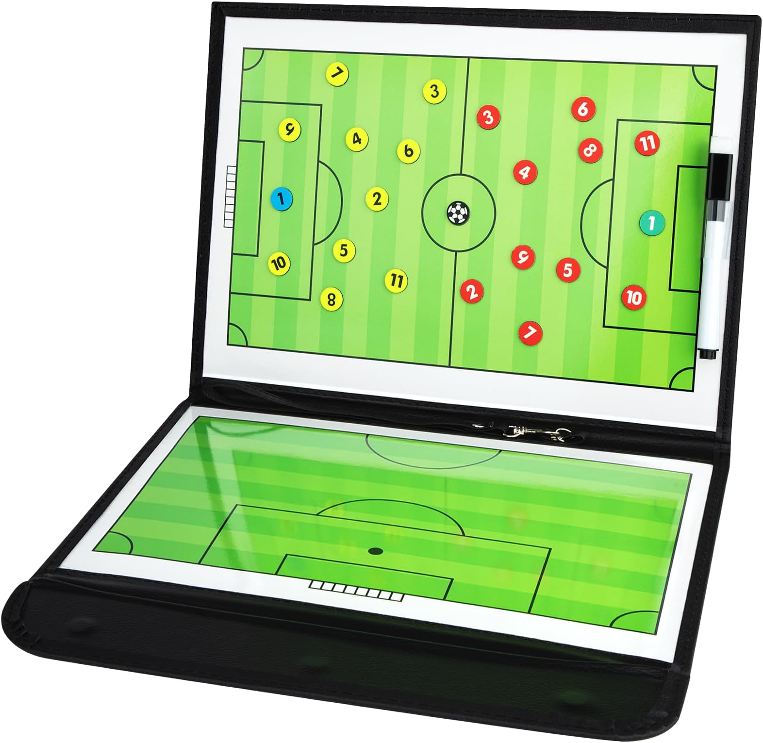 Soccer Coaching Board Soccer Coaches Clipboard Tactical Magnetic Board Kit with Dry Erase, Marker Pen and Zipper Bag (Football Board) (Soccer Coaching Board)