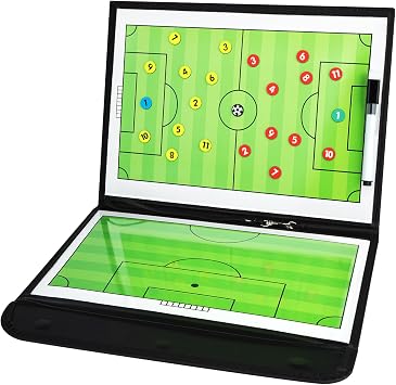Foldable Magnetic Soccer Coaching Board, Portable Football Tactics Strategy Board with Dry Erase Markers and Magnetic Markers for Coaches Training, Great Gift for Kids Soccer Coach.