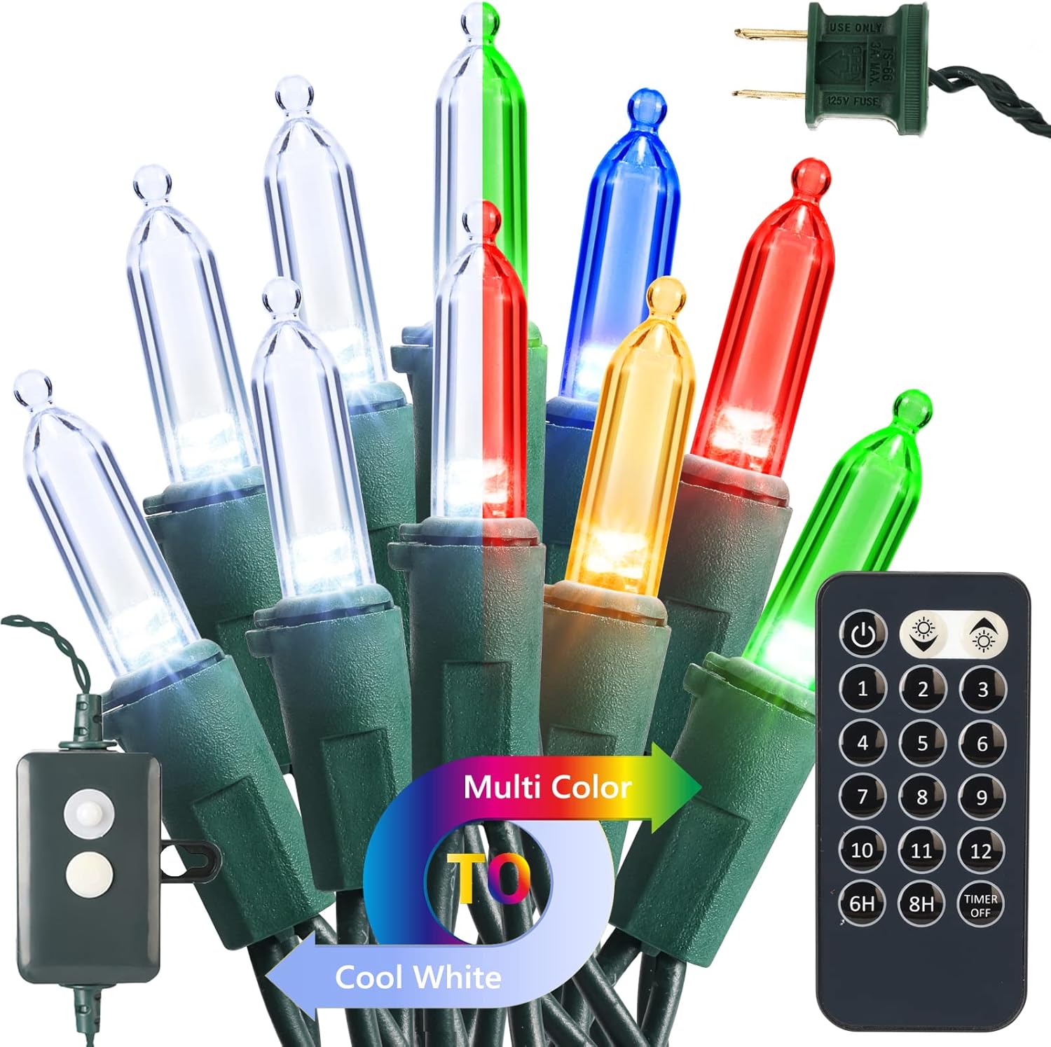 Brizled Christmas Lights, 33ft 100 LED Color Changing Christmas Tree