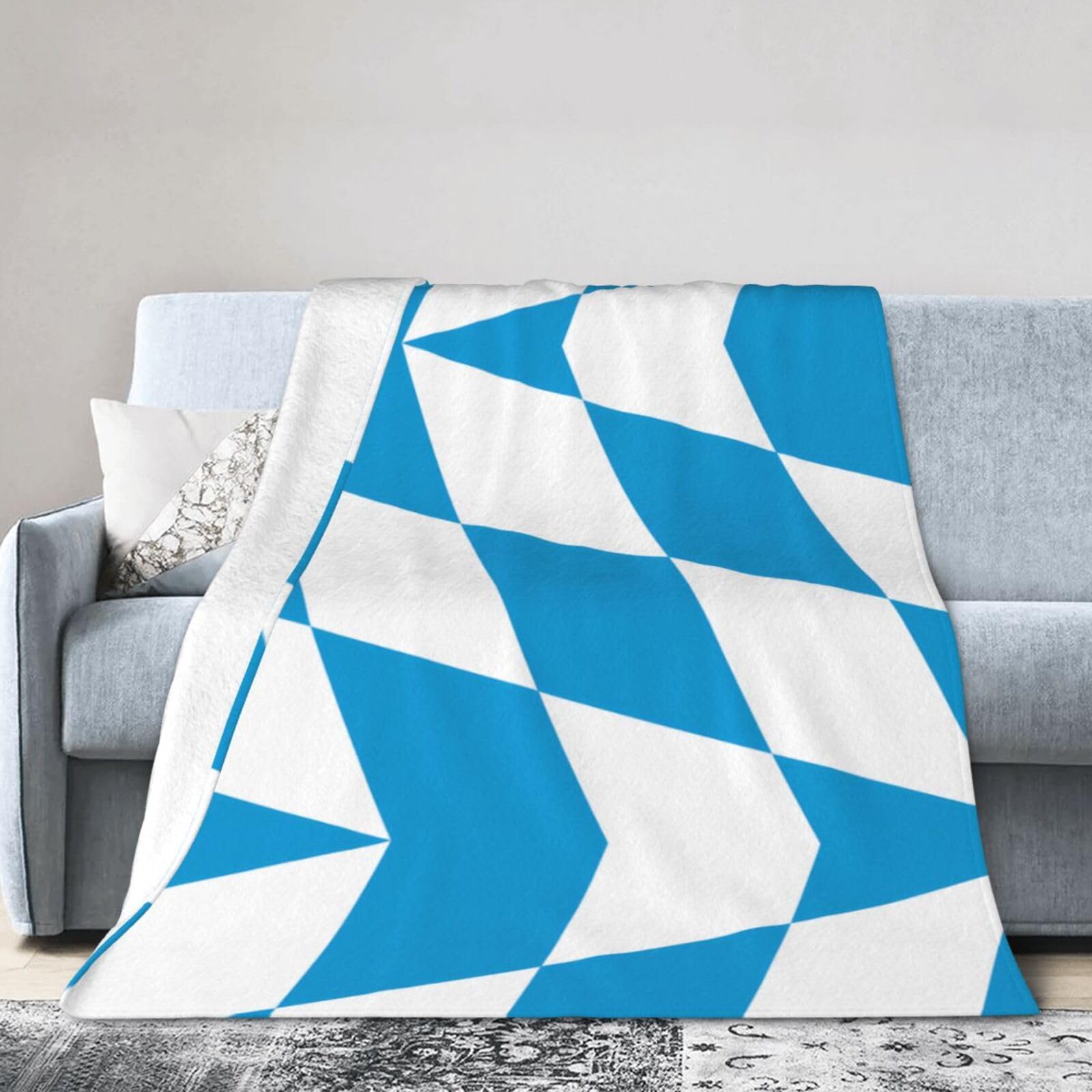 Bavarian Flag 60"x50" Fleece Blanket, Full Size, Super Soft, Suitable for Bed, Sofa, Camping, All Seasons