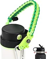 Vista 18 de Asa de cuerda de paracaídas para botellas Hydroflask 2.0 de boca ancha y estándar, con nuevo soporte de anillo de seguridad, 12oz - 64oz