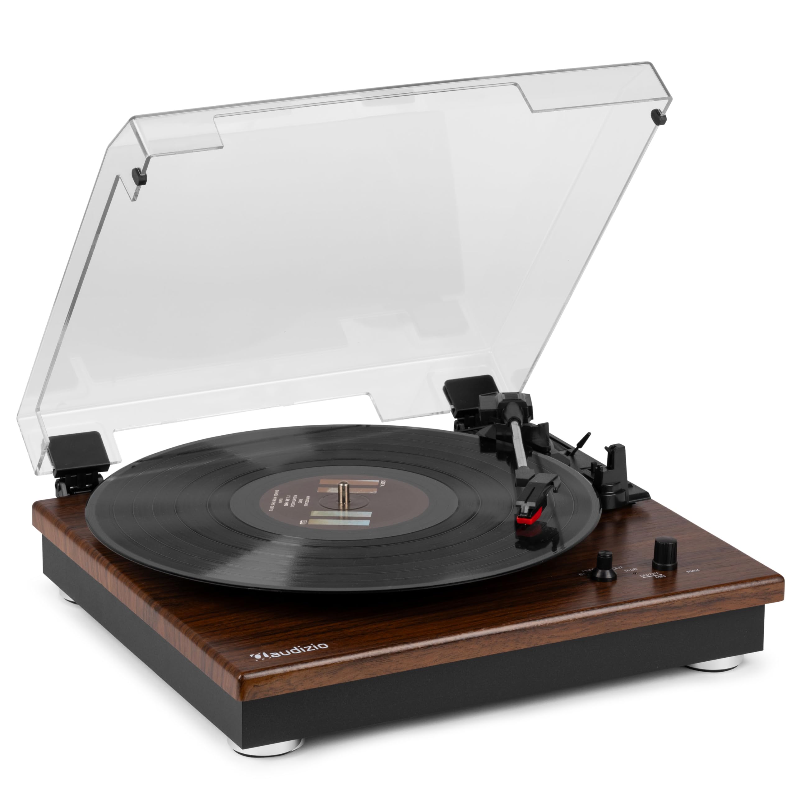 Audizio RP112D - Tocadiscos con Bluetooth Acabado marrón Oscuro Salida RCA