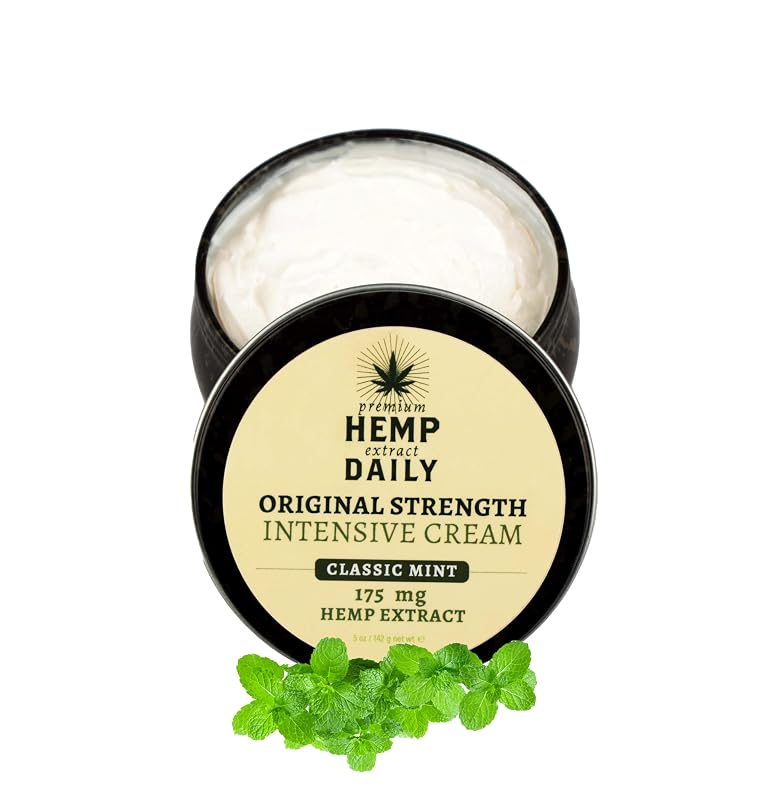 Creme corporal intensivo com cânhamo Premium Hemp Extract Daily, fragrância Classic Mint, 142 g