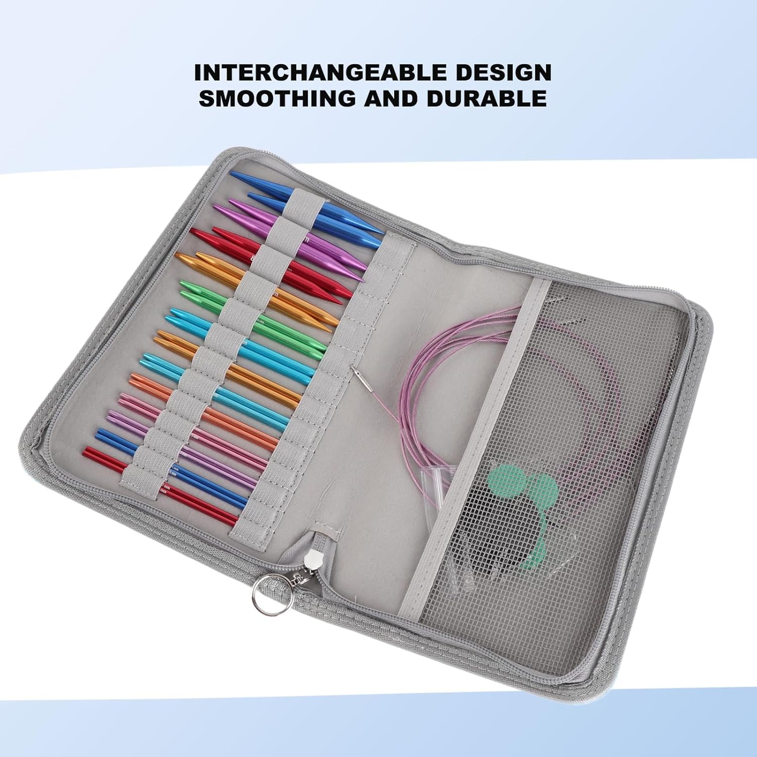 Circular Knitting Needles Set - 26PCS Interchangeable 3-10mm Knitting Needles with Metal Handle, for Knitting Projects, DIY Crafts and Handmade Creations