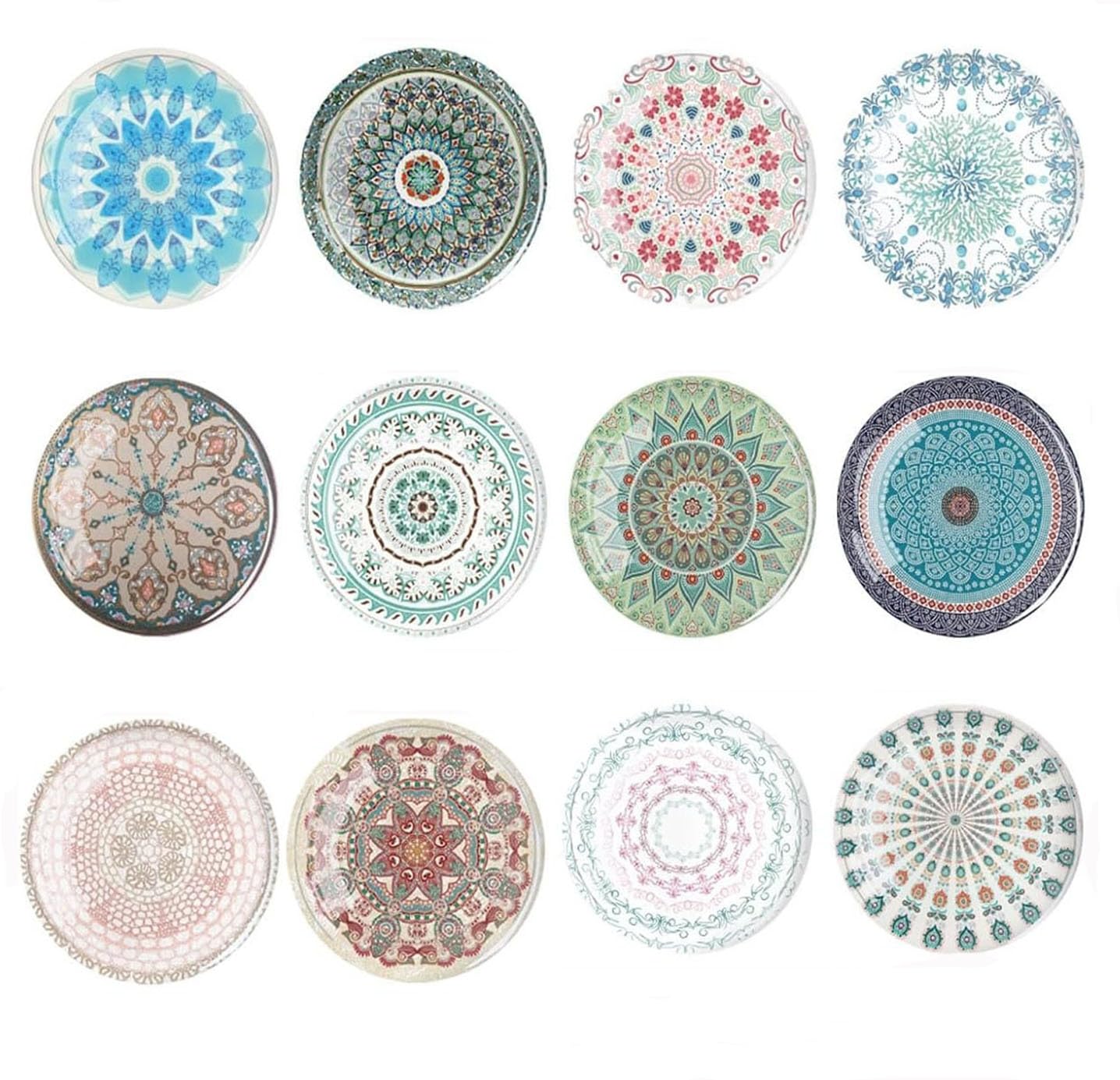Wxinsheng Boys 12 Pcs Glass Fridge Magnets,Glass Magnets With Bohemian Motif,3D Glass Notice Board Office Magnets Small Magnets For Whiteboard,Classroom,Kitchen,Office,Home