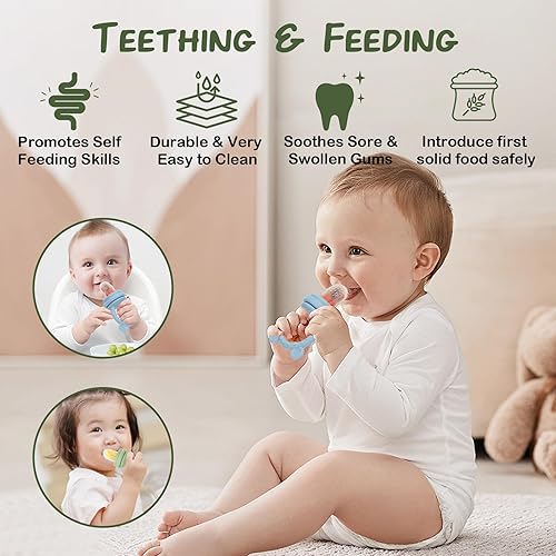 Miniatura 5 de WAJIAYON Moldes para paletas de leche materna para bebés y comedero de frutas para bebés (paquete de 4), recipientes de almacenamiento de bandeja