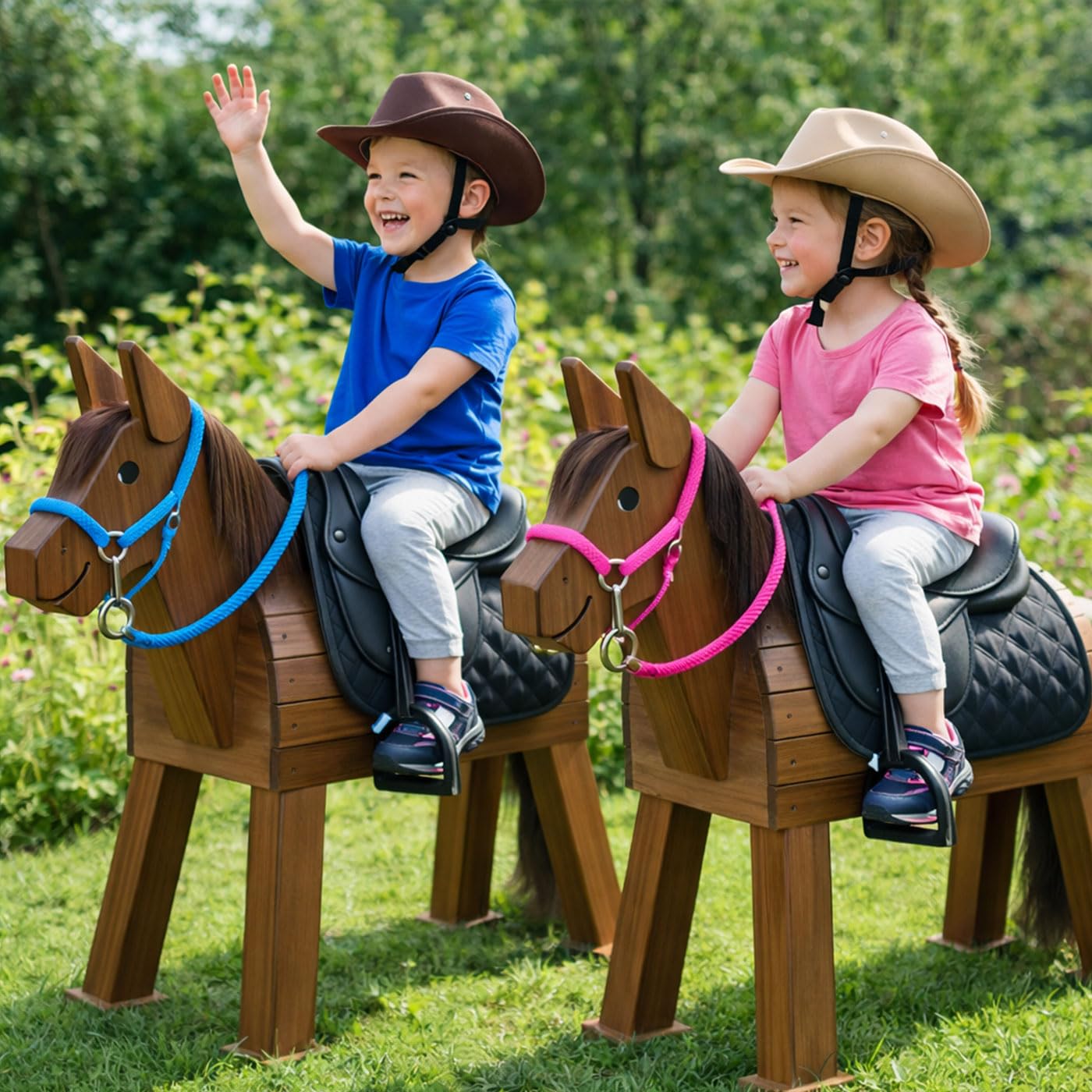 Selle de cheval en bois West Selle My Happy Pony Shetty Pony avec tapis, sangle, étriers (noir)