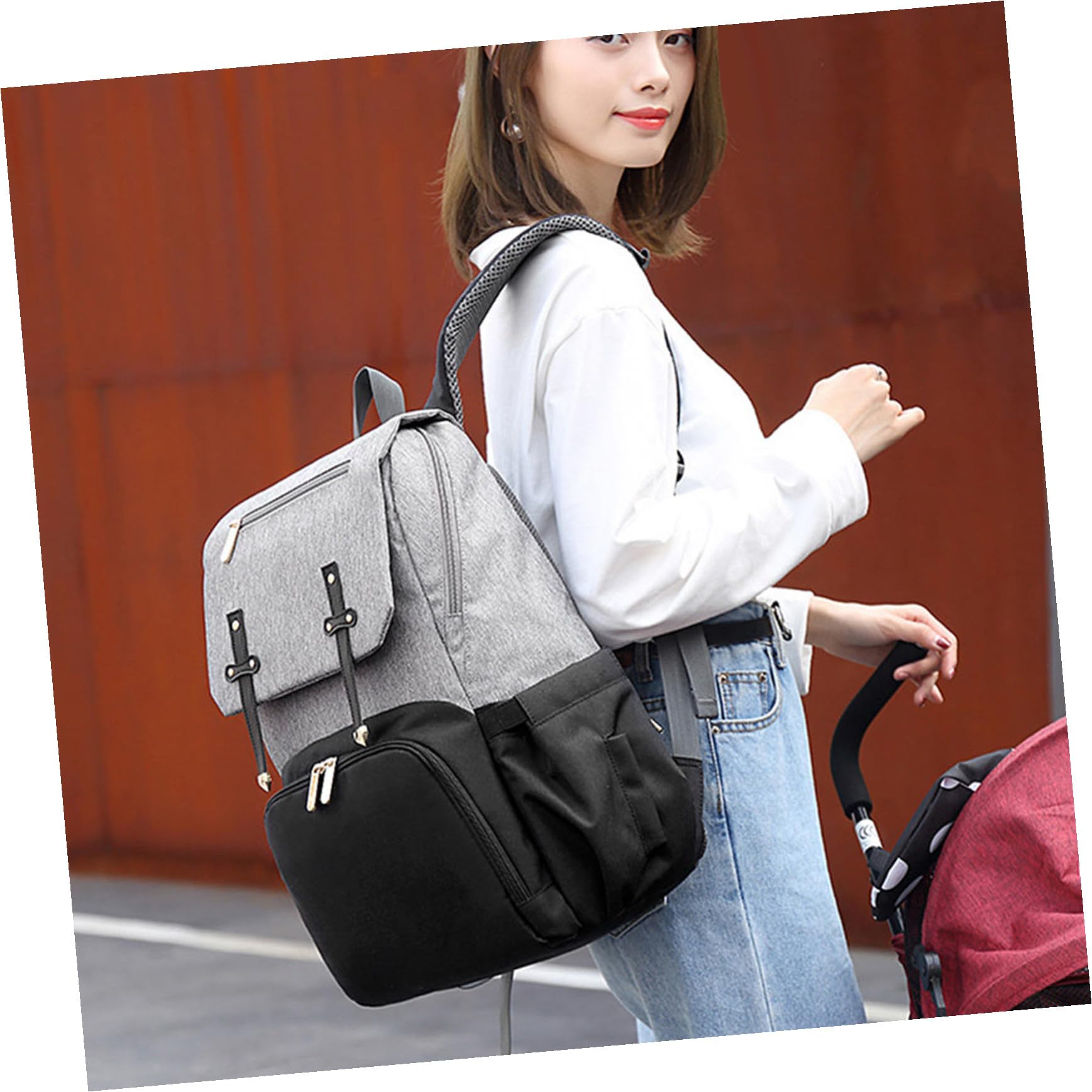 GALPADA Multifunktionaler Mehrzweckwickelrucksack für Mama mit Großer Kapazität aus Strapazierfähigem Oxford Stoff für Ausflüge und Alltag