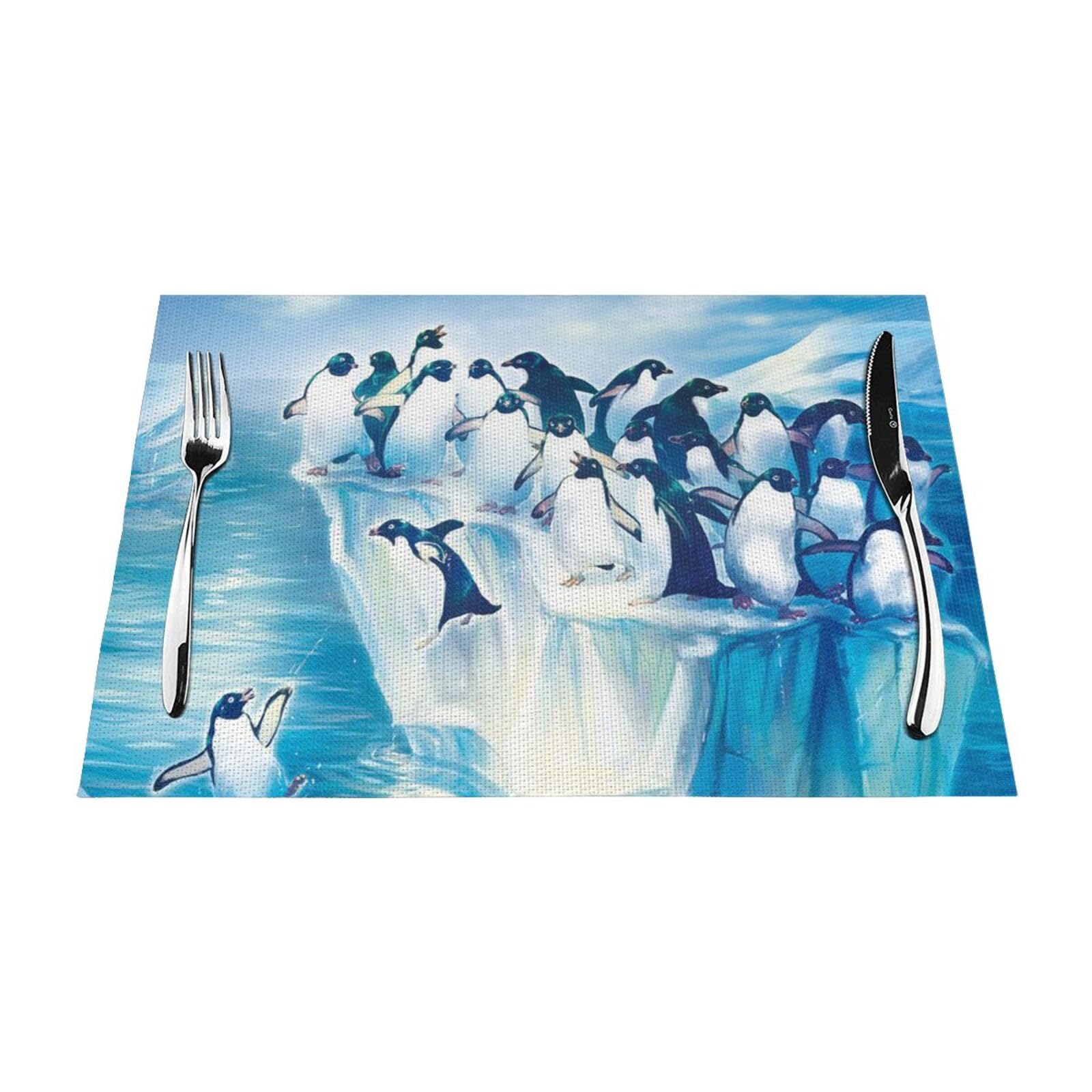 Sets de table pingouins résistants à la chaleur et lavables pour repas