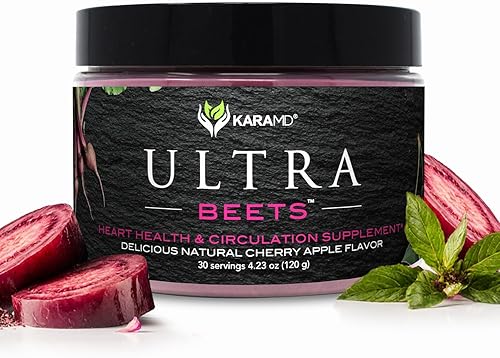 KaraMD UltraBeets | Delicioso superalimento en polvo de remolacha | Natural apto para veganos, sin OMG y sin gluten, suplemento potenciador de óxido