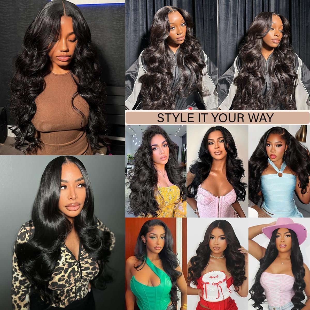 Body Wave Human Hair Half Wig 200% Density 3 in 1 Beginner Friendly Glueless Wear and Go Flip Over Drawstring Headband Wig for Women 18 Inch