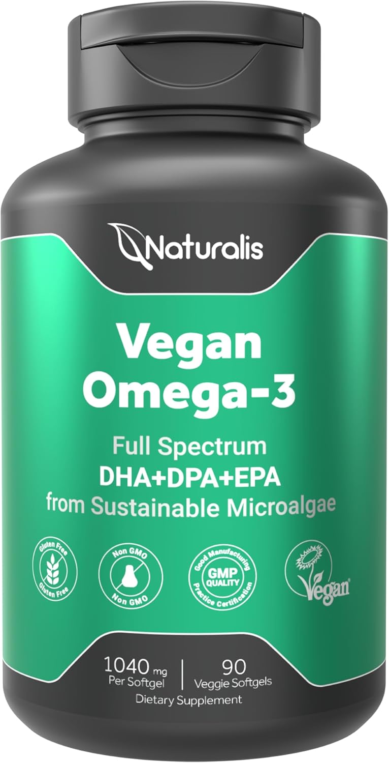 Naturalis Double Strength Vegan Omega 3 DHA,...