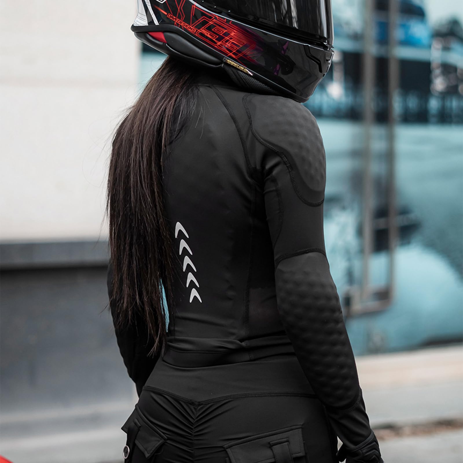 Damen-Sommer-Motorradprotektorenanzug, CE-Level-2-zertifizierte Jacke und Hose mit herausnehmbaren Protektoren, atmungsaktivem Mesh-Gewebe, Stretch-Cargo-Einsätzen 360°-Reflektoren