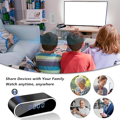 Miniatura 8 de NJINALW Cámara de reloj inteligente, WiFi HD 1080P Mini cámara inalámbrica con visión nocturna, detección de movimiento y visión remota, cámara de