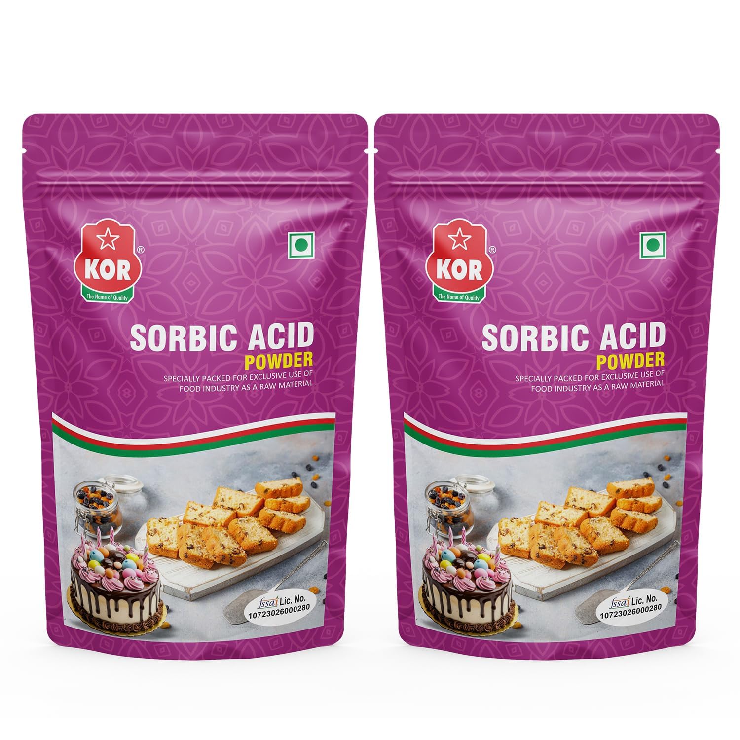 [BRSWGAALCAGWY2Y4] KOR Sorbic Acid, 400g (Pack of 2) / Food Grade Preservative Powder – Anti Mold & Yeast Inhibitor for Baking, Cheese & Beverages/Extends Shelf Life/Food Preservative for Home & Commercial Use/