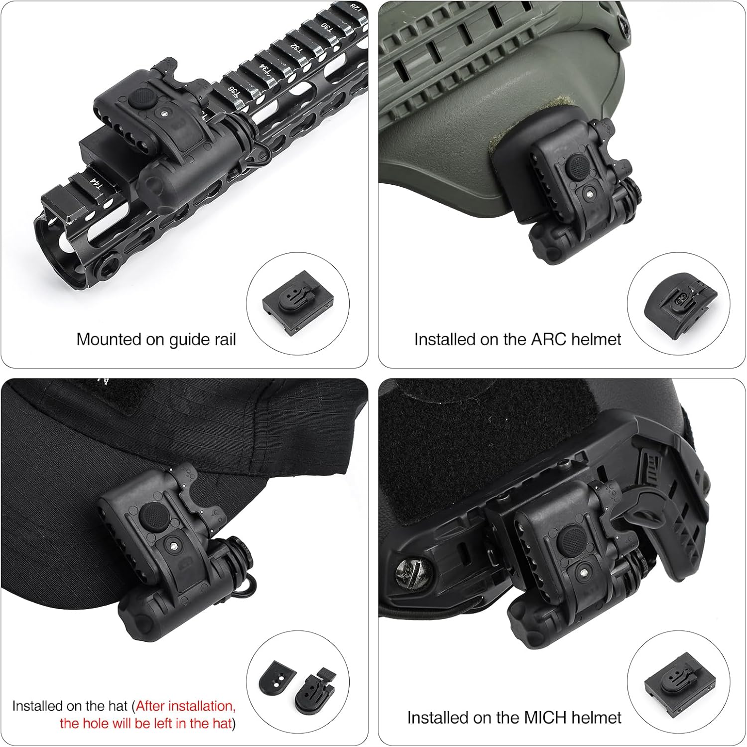 5 LED Beads Black Helmet Light with Red Light + White Task Lamp + IR Strobe Beacon & Tan Helmet Light Military 4 Modes with Red Light + White LED Lamp + IR Strobe/Constant Light