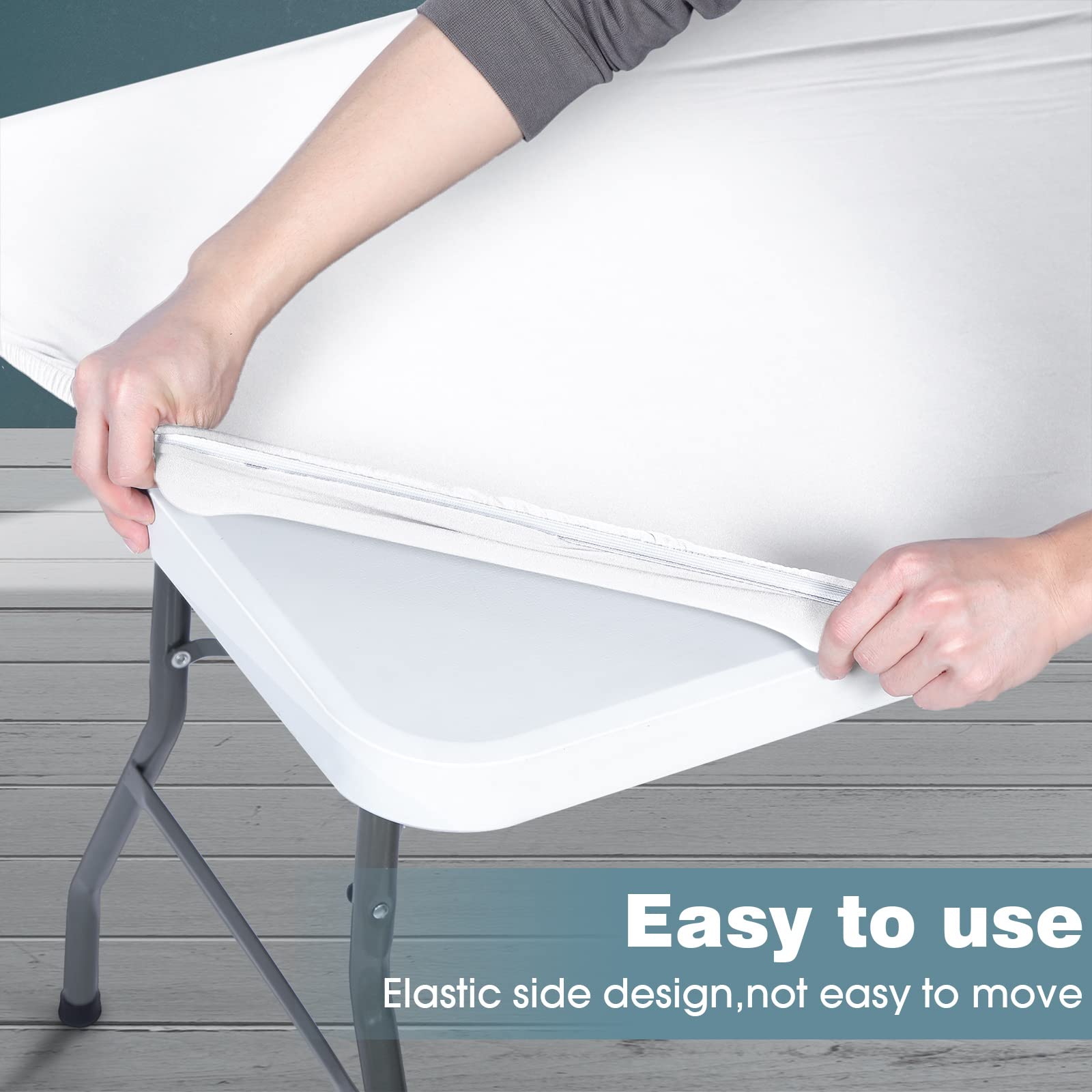 10 Pcs Polyester Fitted Tablecloth Folding Table Cover Fitted Table