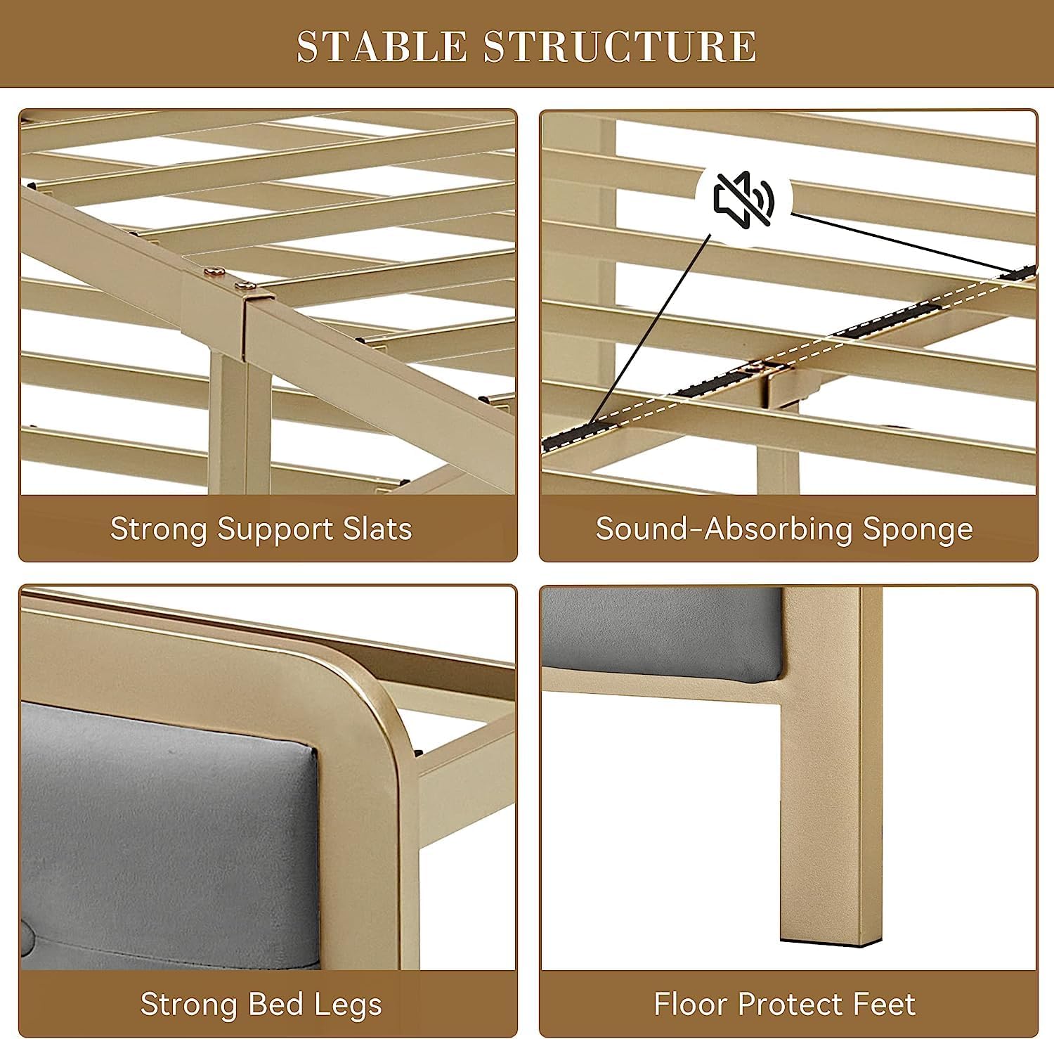Structural details of GAOMON bed frame components